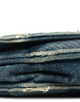 Denim Quilted CHNL 19 Wallet On Chain WOC Blue
