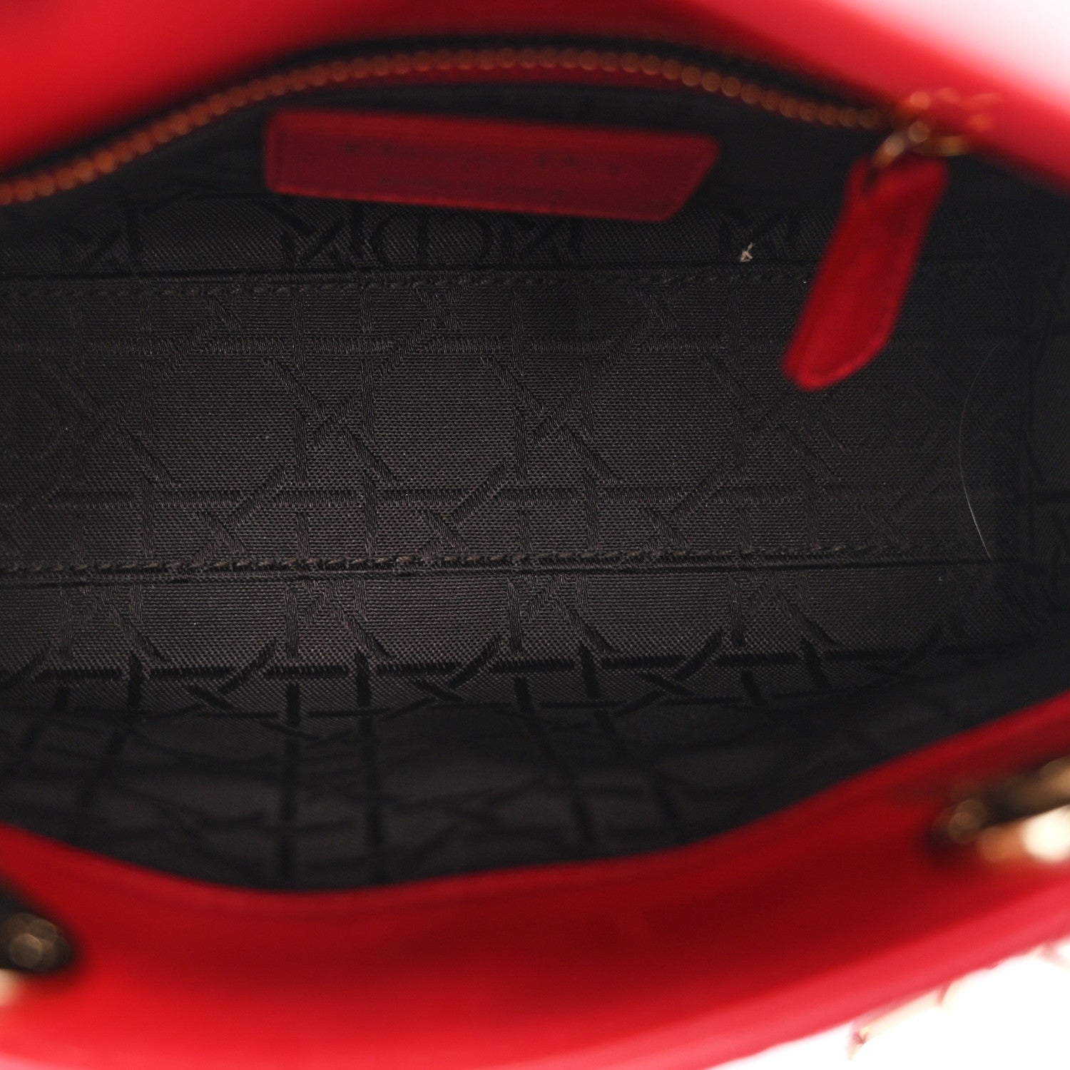 Lambskin Cannage Mini Lady D1OR Red