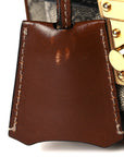 GG Supreme Monogram New Sakai Lux Calfskin Mini Padlock Flap Pocket Shoulder Bag Beige Ebony Black Cuir