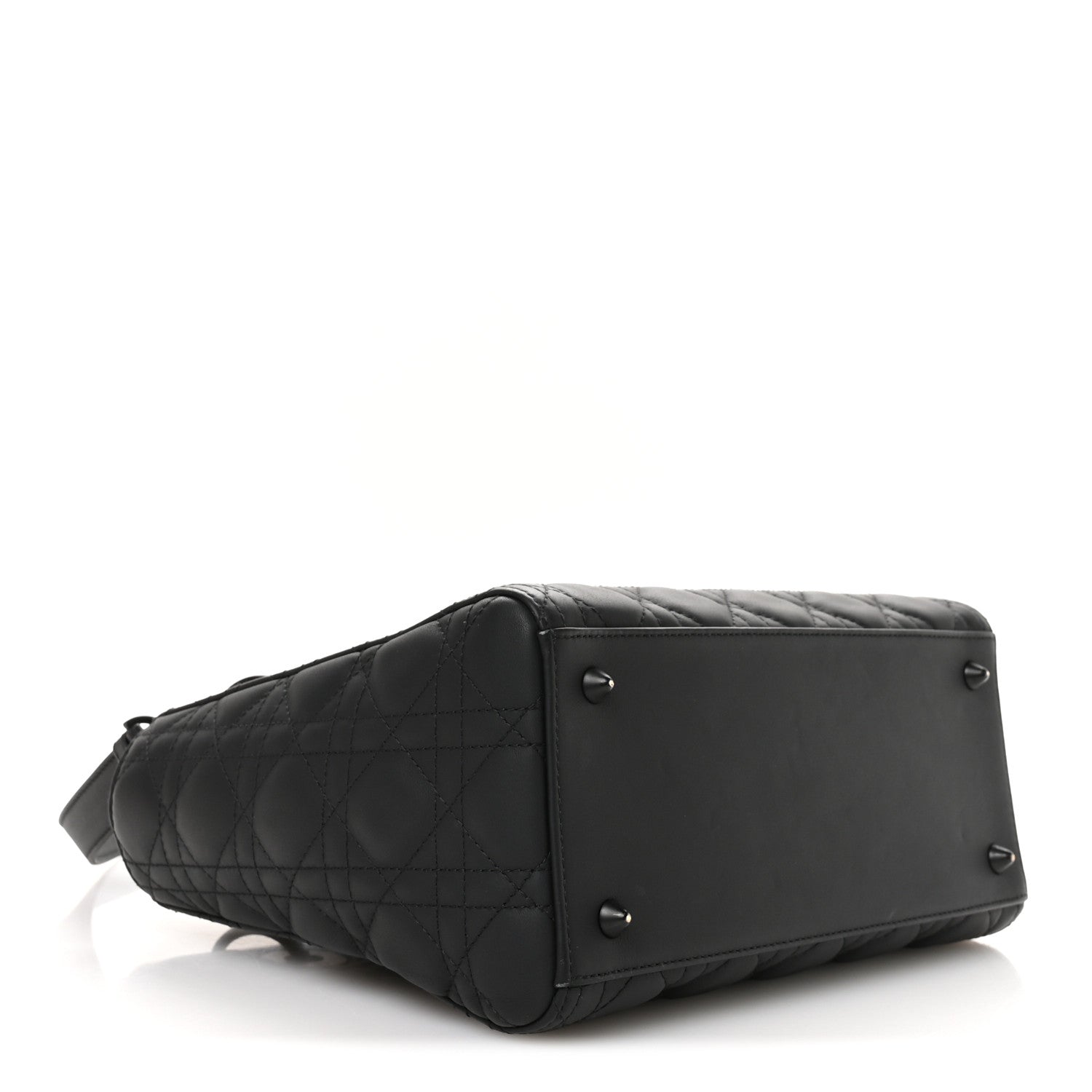 Ultra Matte Calfskin Cannage Medium Lady D1OR Black
