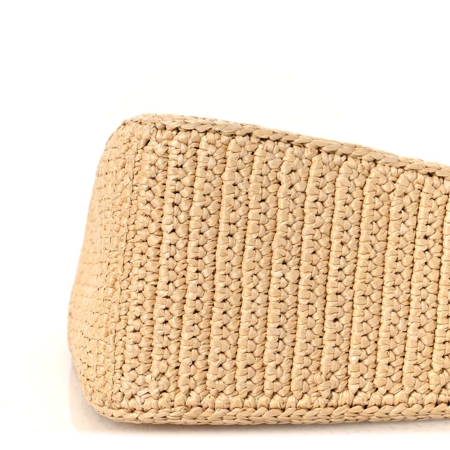 Yarn Raffia Effect Crochet Triangle Shoulder Bag Naturale