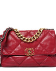 Lambskin Quilted Large CHNL 19 Flap Red