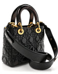 Crinkled Patent Cannage Small Lucky Badges My Lady D1OR Black