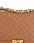 Lambskin Quilted New Medium Boy Flap Dark Beige