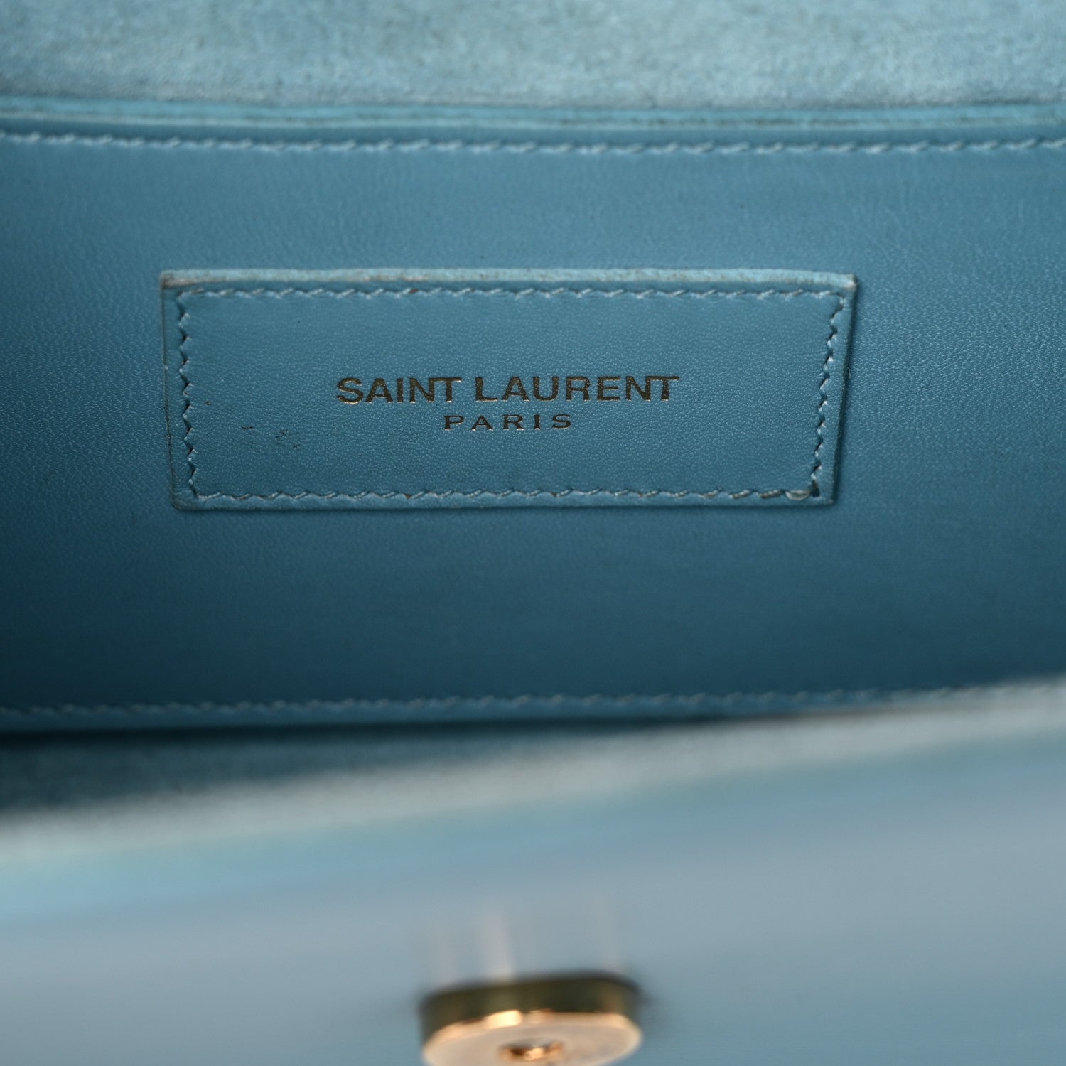Smooth Calfskin Small Classic Monogram Kate Tassel Satchel Turquoise