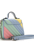 Calfskin Matelasse Diagonal Mini GG Marmont Top Handle Shoulder Bag Multicolor Pastel