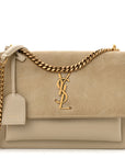 Suede Calfskin Medium Monogram Sunset Dark Beige