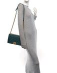 Caviar Quilted Medium Boy Flap Dark Green