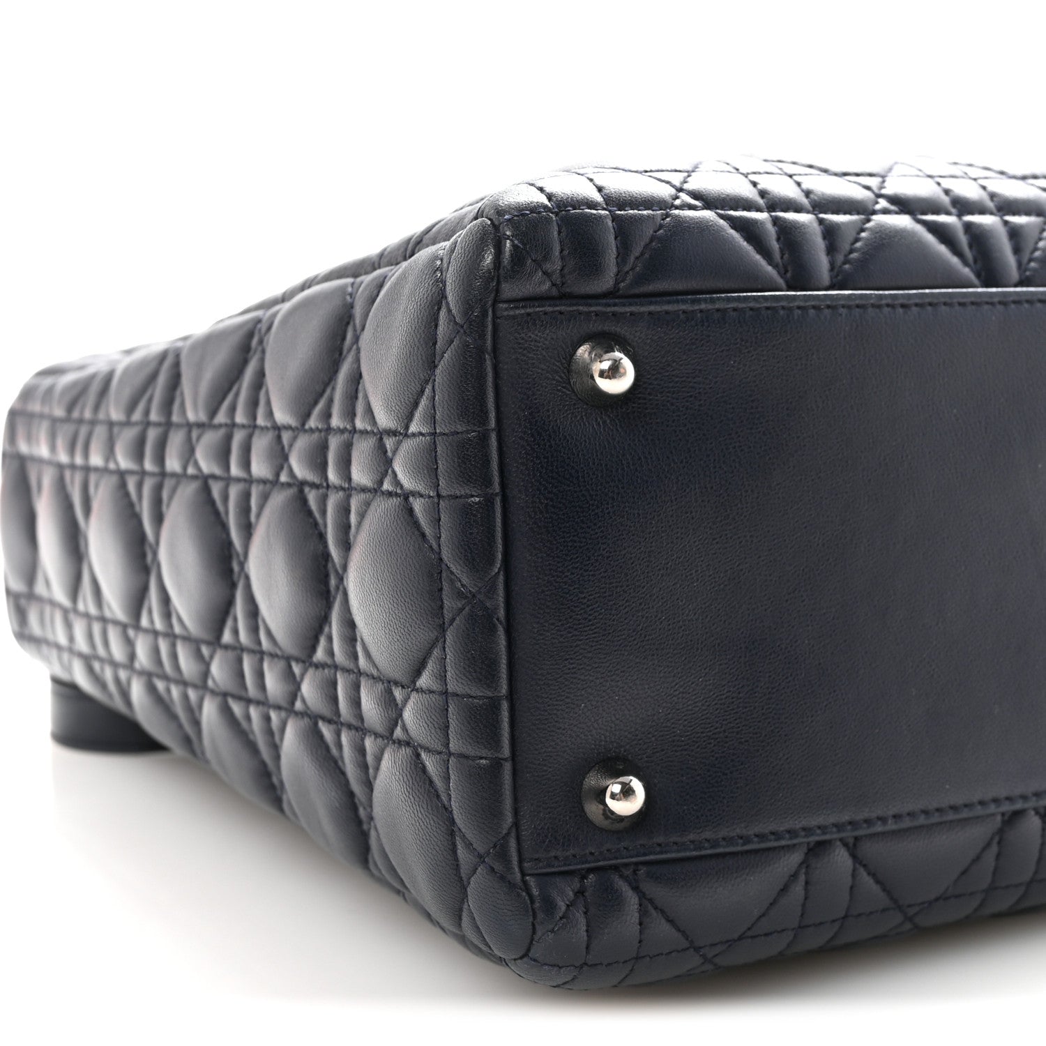 Lambskin Cannage Large Lady D1OR Navy Blue