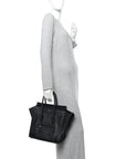 Drummed Calfskin Micro Luggage Black