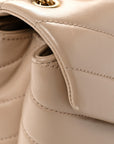 Calfskin Y Quilted Monogram Small Loulou Chain Satchel Dark Beige