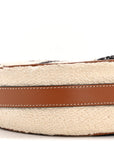 Textile Medium Ava Shoulder Bag White Black