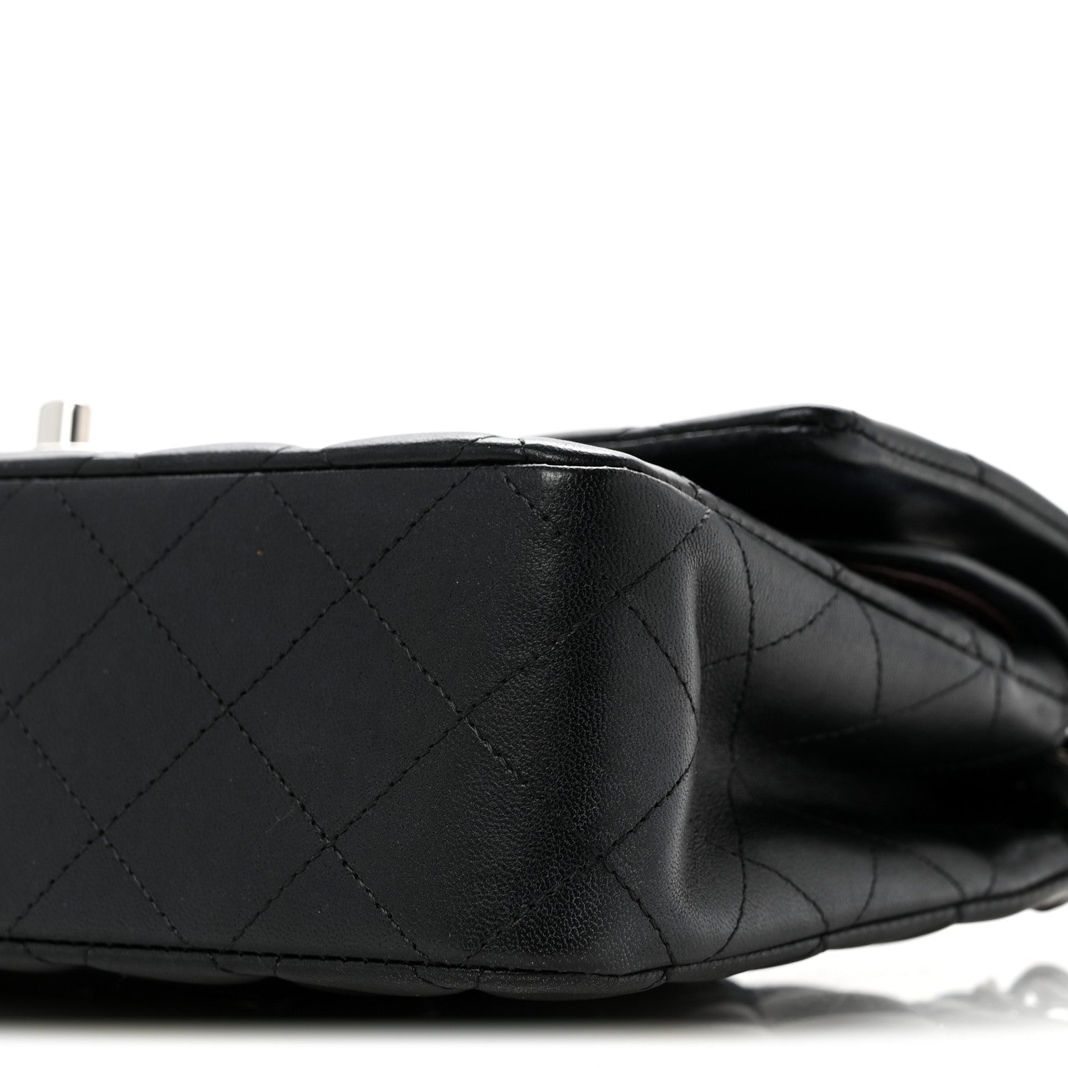 Lambskin Quilted Medium Double Flap Black