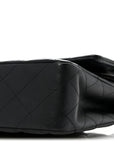 Lambskin Quilted Medium Double Flap Black