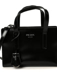 Spazzolato Mini Re-Edition 1995 Double Handle Handbag Black
