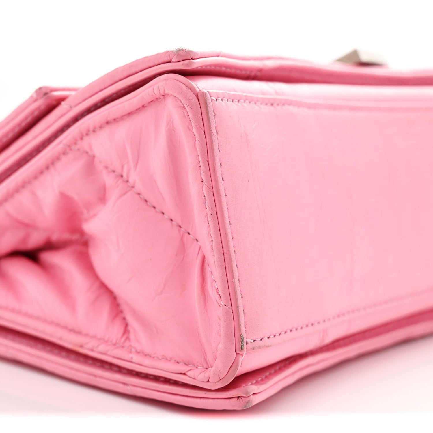Crushed Calfskin Quilted Small Crush Chain Bag Sweet Pink