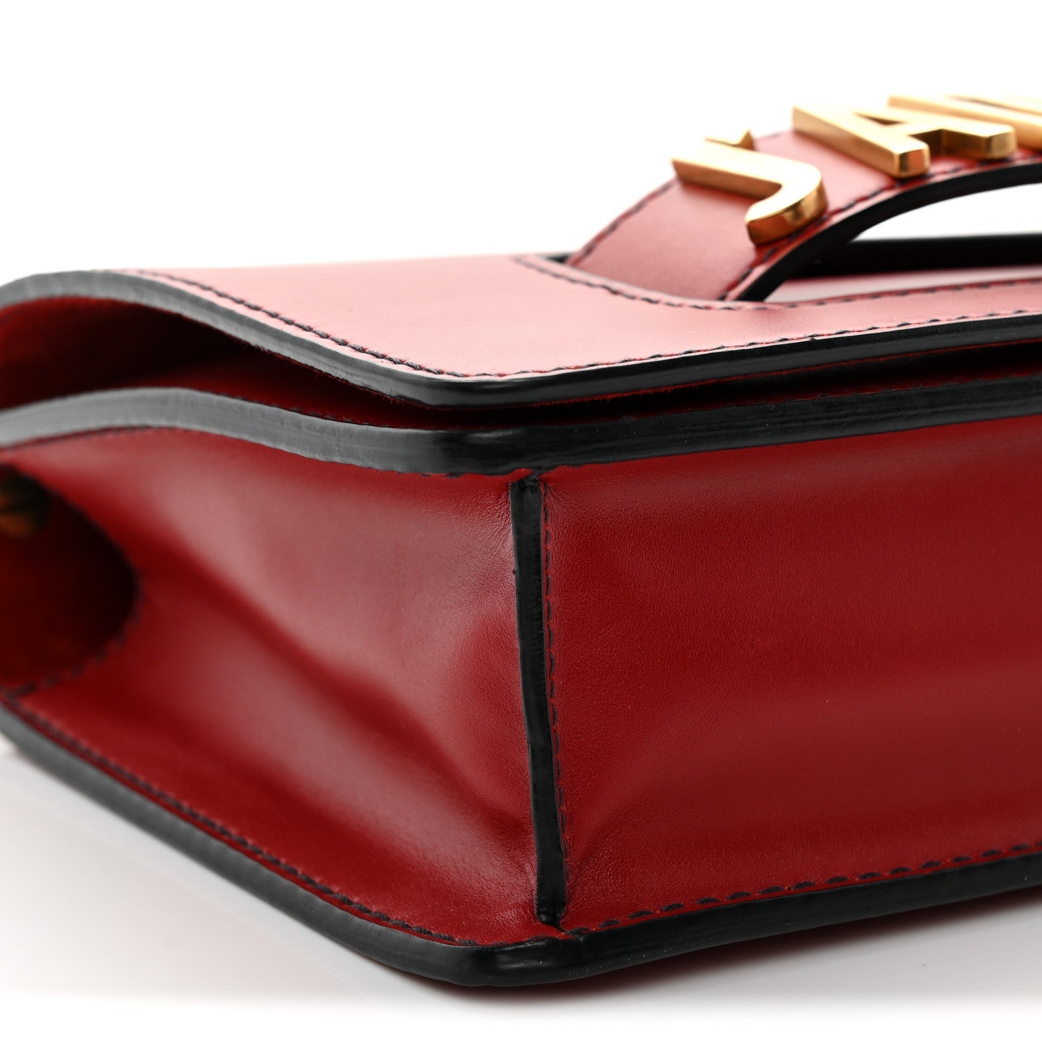 Calfskin J'AD1OR Chain Flap Bag Red