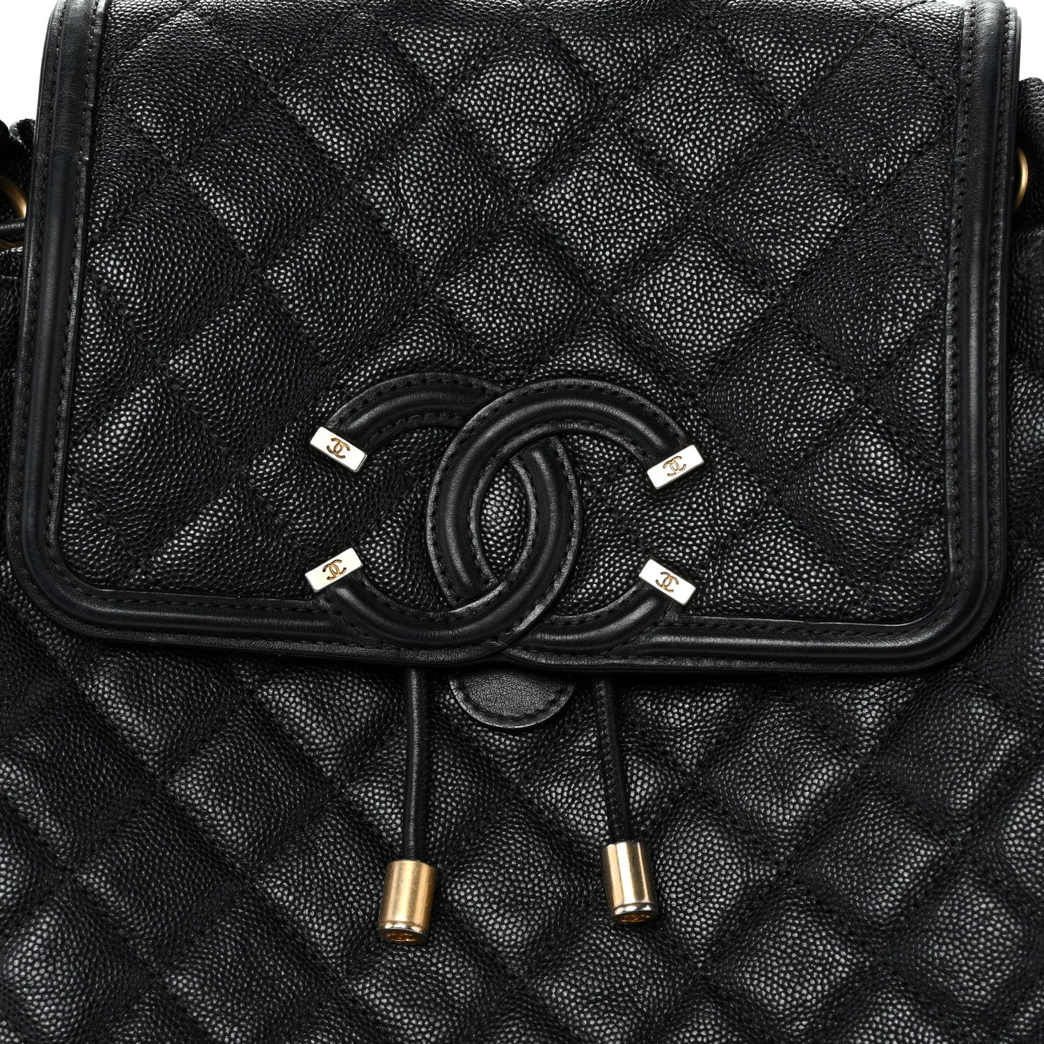 Caviar Quilted Small Filigree Backpack Black