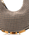 Wool Nappa Micro Houndstooth Nano FNDIgraphy Hobo Charm Beige Moro