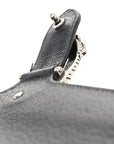 GG Supreme Monogram Textured Dollar Calfskin Small Rectangular Dionysus Shoulder Bag Beige Blue