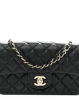 Lambskin Quilted Mini Rectangular Flap Black