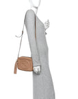 Pebbled Calfskin Small Soho Disco Bag Camelia