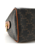 Triomphe Canvas Calfskin Small Boston Bag Tan