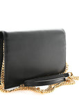 Smooth Calfskin Classic Monogram Kate Tassel Chain Wallet Black