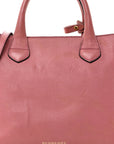 Derby Calfskin House Check Medium Banner Tote Mauve Pink