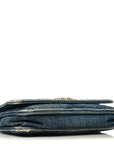Denim Quilted CHNL 19 Wallet On Chain WOC Blue