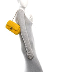Fluffy Shearling Triomphe Claude Chain Shoulder Bag Yellow