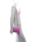 Tweed Quilted Mini Rectangular Flap Purple