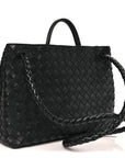 Nappa Intrecciato Medium Andiamo Shoulder Bag Black