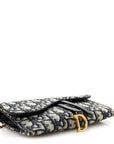Oblique Saddle Chain Long Wallet Blue