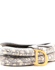 Oblique Embroidered Saddle Bag Gray