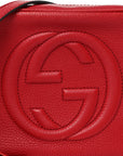 Pebbled Calfskin Small Soho Disco Bag Vibrant Red