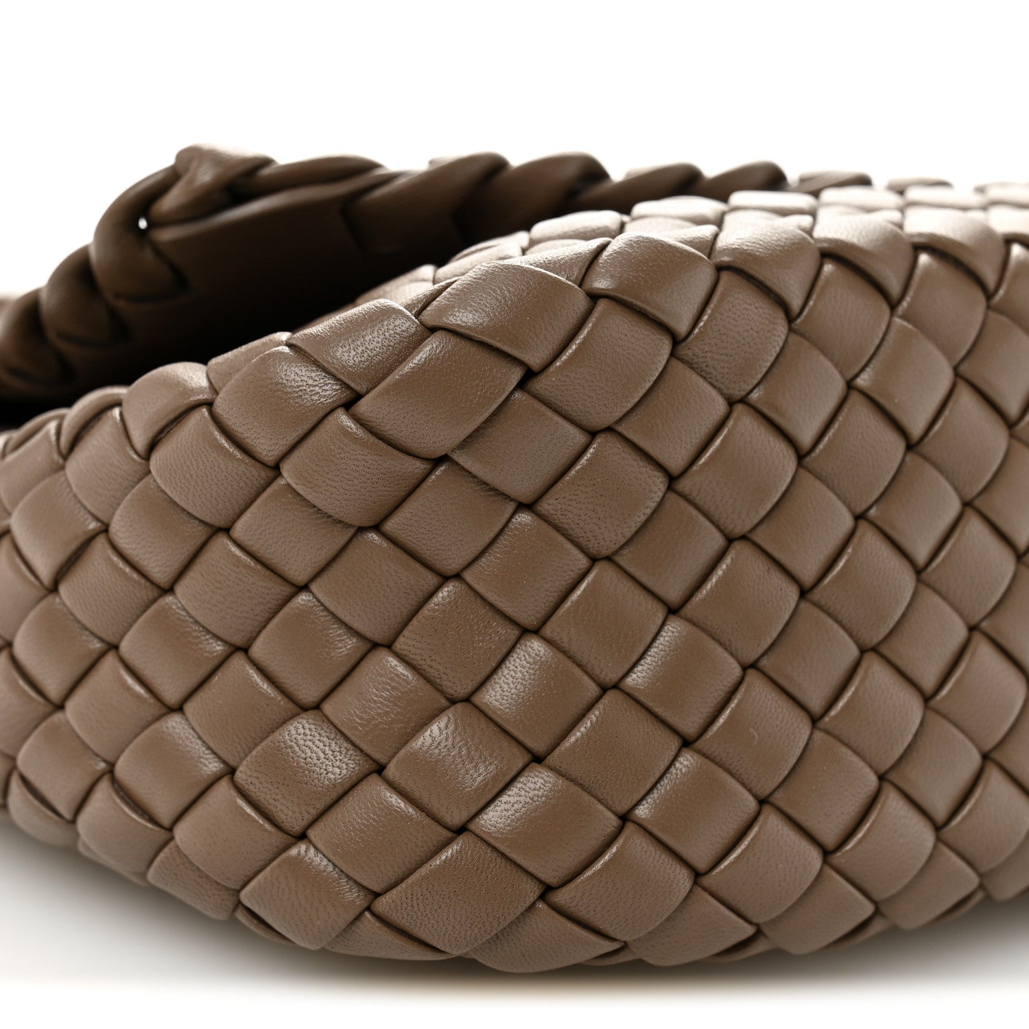 Nappa Intreccio Mini Cobble Shoulder Bag Taupe Grey