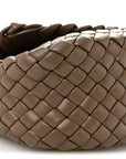 Nappa Intreccio Mini Cobble Shoulder Bag Taupe Grey