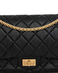 Aged Calfskin Quilted 2.55 Reissue 227 Flap Black