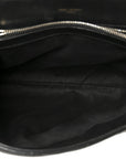 Grain de Poudre Calfskin Y Quilted Monogram Medium Loulou Chain Satchel Black