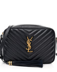 Calfskin Matelasse Monogram Lou Camera Bag Deep Marine