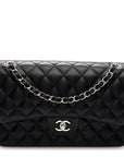 Lambskin Quilted Jumbo Double Flap Black