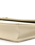 Grain De Poudre Matelasse Chevron Monogram Envelope Chain Wallet Crema Soft