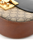 GG Supreme Monogram Web Medium Padlock Messenger Shoulder Bag Black