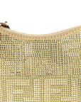 Crystal Vitello Laminato Suede FF Nano FNDIgraphy Hobo Bag Platino