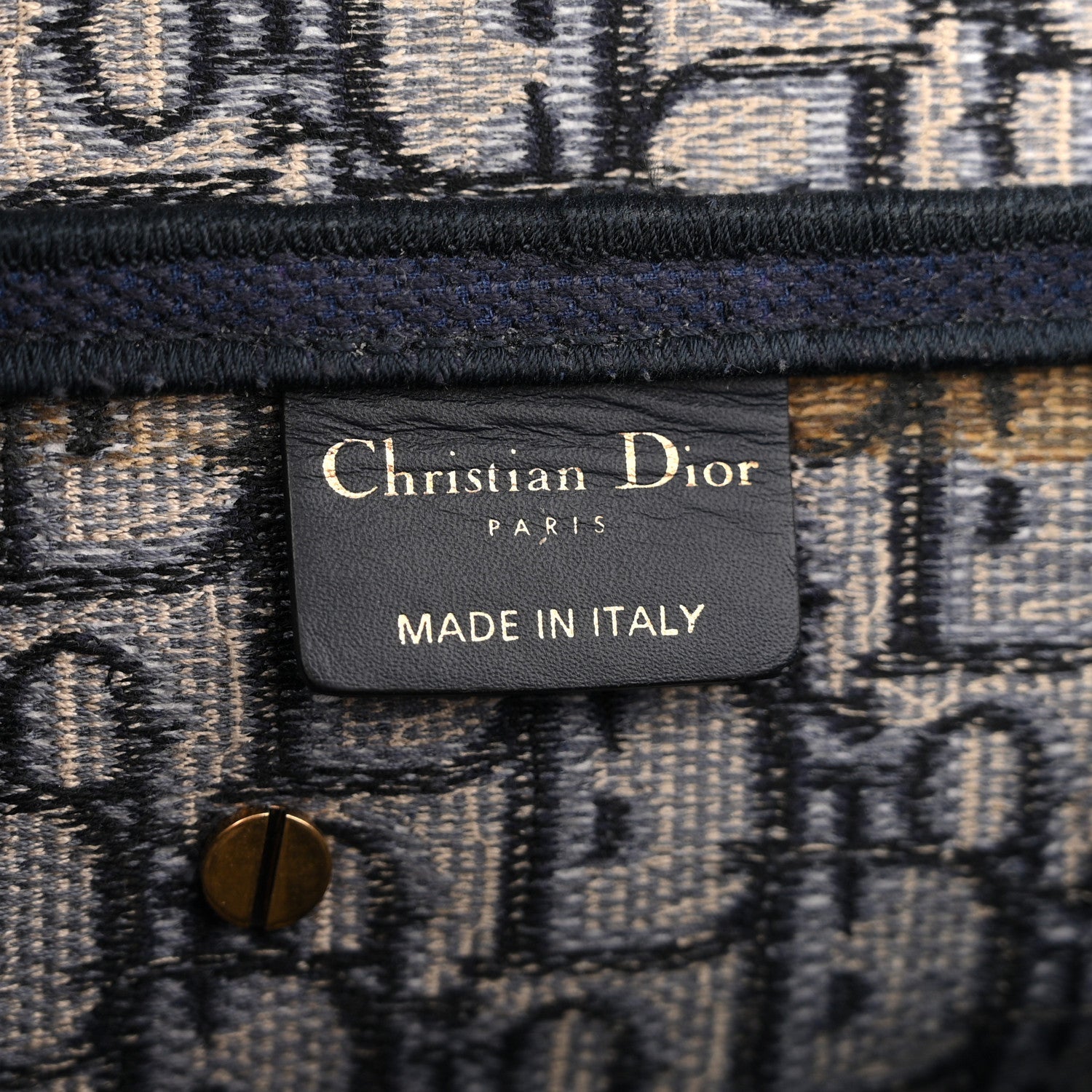 Oblique Embroidered Saddle Bag Blue