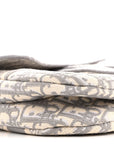 Oblique Embroidered Saddle Bag Gray