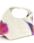 Crinkled Calfskin Future Floral Mini The Sack Bag White Multicolor