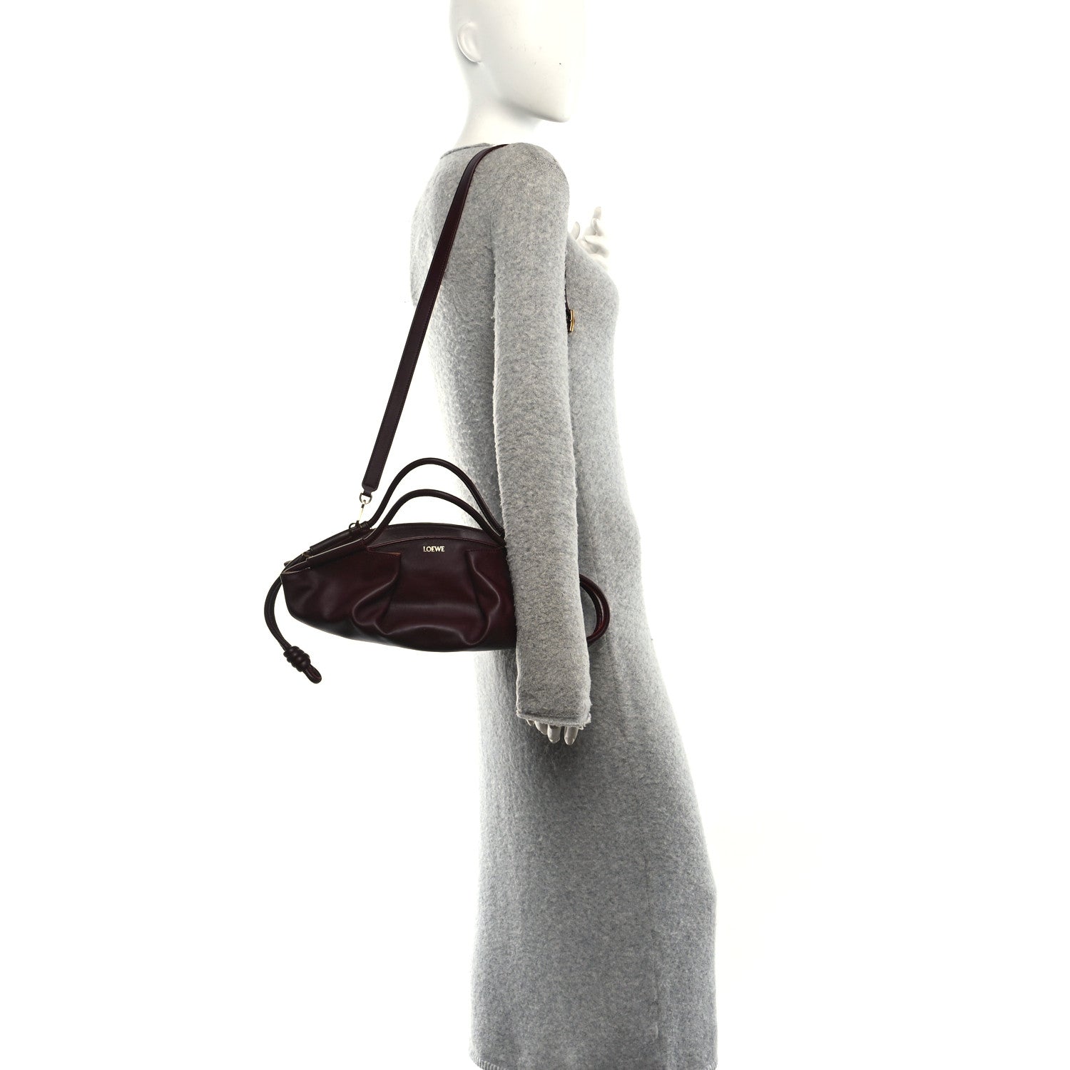 Shiny Nappa Calfskin Small Paseo Bag Burgundy