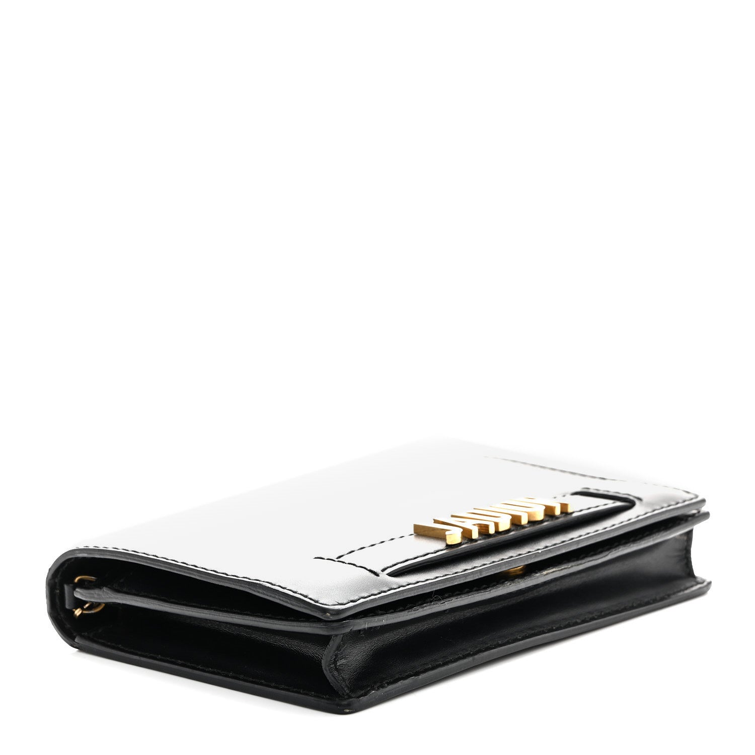 Calfskin J'AD1OR Wallet on Chain Pouch Black